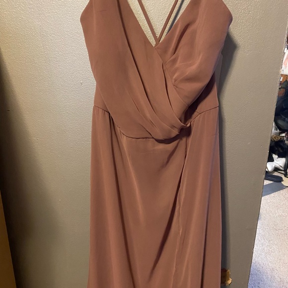 Thread Bridesmaid/Dessy · TH009 · Lux Chiffon Cross Mermaid Wrap Dress - Sienna - Picture 3 of 6